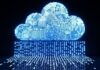 Key Benefits of Cloud Computing digital cloud made up of a chip board with ones and zeros flowing to it
