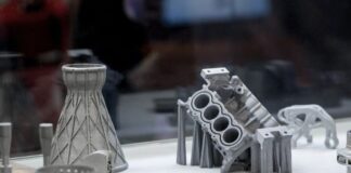 various 3D printed parts for an automobile engine