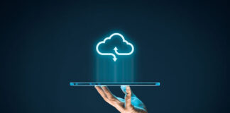 Migrating to the Cloud the Right Way by Managing Complexities of IT man holding up ipad on fingers like a platter with a virtual cloud symbol floating above