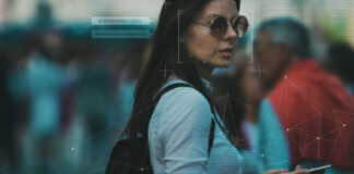 Four Ways Technology Can Help Displaced Women and Children displaced women walking in public through a facial recognition camera