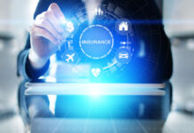 Innovating Insurance in an Unprecedented Time businessman innovating insurance on a digital dashboard