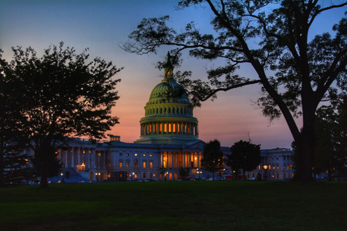 House of Congress lit up at dusk
