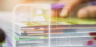 4 Things to Know About the Future of Digital Court Reporting digital court reporting and file management system with stacks of files overlaid with a digital dashboard