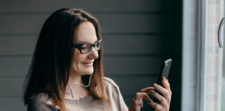 A New Era of Phone Calls smiling girl on phone call using AI technology