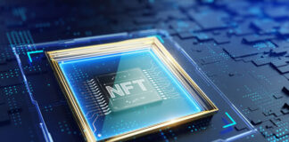 micro processor board with CPU with the word NFT on it