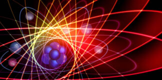 illustration of spinning atoms representing quantum physics