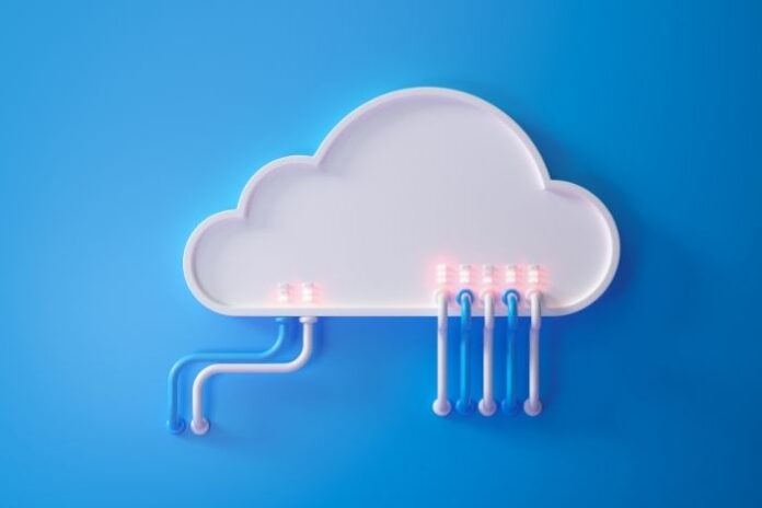 an electric and plastic representation of a digital cloud