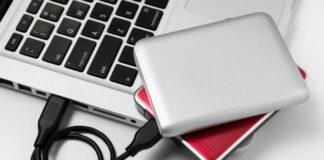 Steps To Take Before Disposing of a Computer laptop with cable connection to external drive before disposing