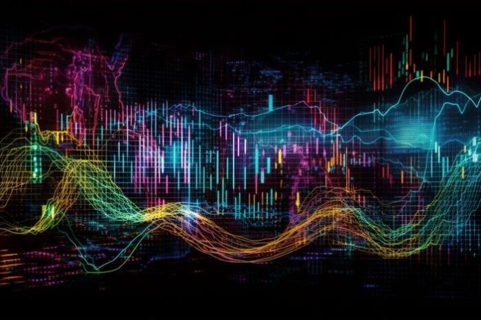 Stylized lights showing programming for crypto project