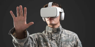 A Veterans’ Path to a Technology-Driven PTSD Solution military man with VR headset on used for training or therapy