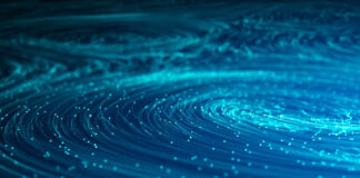 Helping Financial Services Tackle the Challenges of Unstructured Data swirl of endless blue representing unstructured data