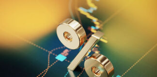 Inflation is Affecting Small Businesses, We Must Support Them Now gold percentage sign sitting on digital graph representing inflation