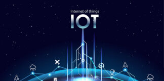 10 Innovative Uses of Internet of Things in E-commerce IoT or Internet of Things representation on a digital graphic