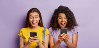 Live Shopping: Impact Beyond Streaming two girls excited while they are live shopping on their smartphones