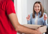 Benefits of Incorporating Last-mile Delivery into a Retail Strategy a happy woman receiving a retail delivery to her door
