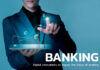 How to Kick-Start Digital Transformation in Banking businessman starting digital transformation in banking with a tablet