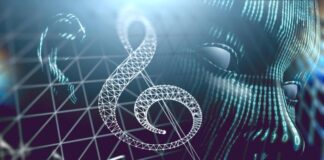 Transforming Arts Philanthropy with Web3 digital AI face with music clef transforming arts philanthropy with Web3