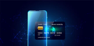 The “Smart Payments” Roadmap: Using AI to Transform Payments Processes digital phone overlaid on a credit card representing Smart Payments