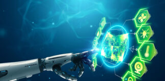 What AI Can and Cannot Do Now in Drug Discovery android AI hand interacting with a digital dashboard for drug discovery