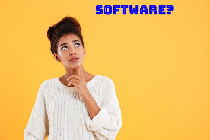 pensive woman looking up thinking about Choosing a Software Vendor