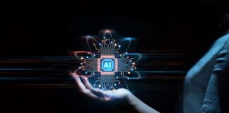 AI Powers Personalized Marketing: A New Era of Customer Engagement woman holding digital AI CPU representing AI Powers Personalized Marketing