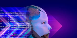 Using Generative AI Ethically and Responsibly side profile headshot view of a robot representing using generative AI ethically