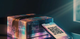 The Art of Winning First-Time Buyers: AI in E-commerce Personalization virtual package next to a smart phone with AI in E-commerce