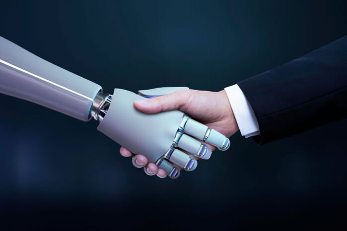 robot handshakes with human virtual assistants
