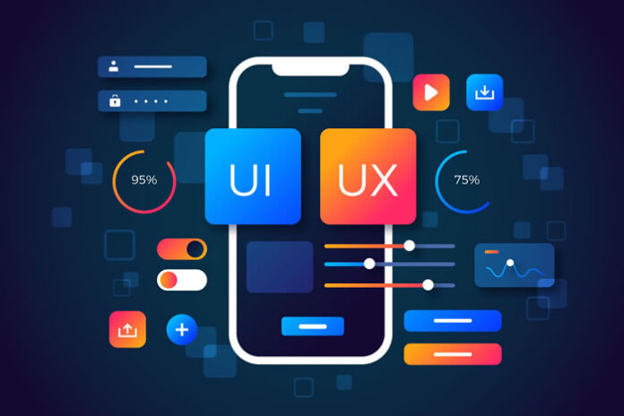 a graphic design of device with user research on UI and UX