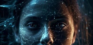 AI-Generated Images: The Blurring Line Between Reality and Illusion an AI-generated images of a girls face with digital fibers on her face