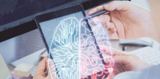 Self-Assessment, Self-Change at Scale, with Tech healthcare providers on tablet looking at self-change at scale and mental health