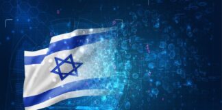 AI Is The Rage. Yom Kippur Lesson Makes Leaders Soar. Israeli flag and digital technology - remembering the Yom Kippur War
