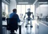 How Generative AI Can Help Tech Startups Scale startup company with man and generative AI robot talking