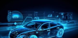 How New Technologies are Changing the Car Buying and Selling Process graphical illustration of a car using new technologies