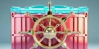 Kubernetes Management: Tools and Best Practices a docker contain with a ships helm attached to the container representing Kubernetes Management