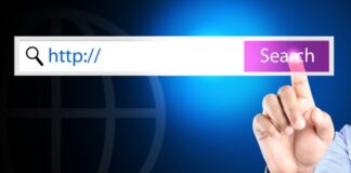 Demystifying URL Shortening for Beginners a man touching a virtual search bar in using URL shortening