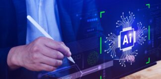 Building an AI Solution: From Concept to Deployment man working on an AI solution with a stylus and digital dashboard