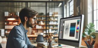 The Evolution of Logos: How Iconic Brands Adapt Over Time a designer working on iconic brands and logos from his computer