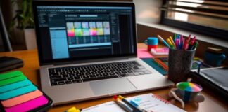 A Practical Career Progression Guide for Artists and Designers a desk and laptop for artists and designers