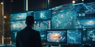 Features to Look for in Remote Monitoring and Management Software businessman looking at dozens of monitors with management software