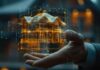 Harnessing the Power of AI in Real Estate: Sellability Scores man holding a virtual AI house representing the sellability scores in real estate