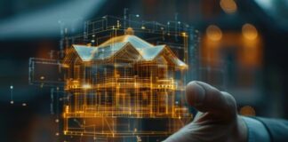 Harnessing the Power of AI in Real Estate: Sellability Scores man holding a virtual AI house representing the sellability scores in real estate