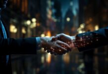 AI’s Impact on M&A and Why Human Involvement Is Necessary man and machine shaking hands and the importance of human involvement in M&A AI