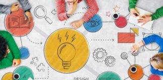 Innovative Collaboration Strategies for Modern Entrepreneurs a group of entrepreneurs working together around a table with a light bulb