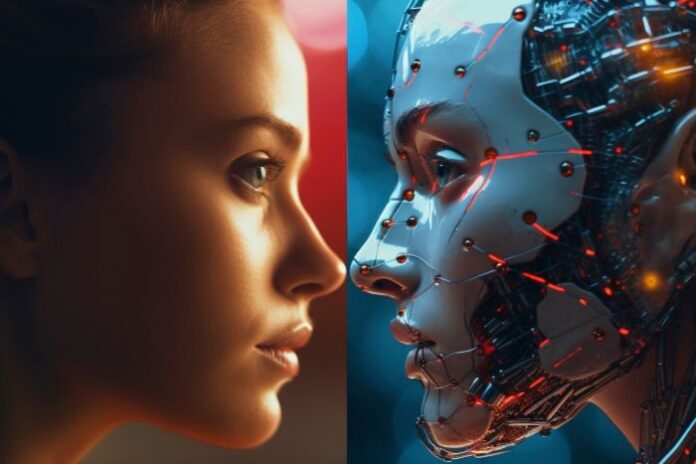human facing a generative AI bot