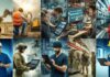The Critical Role of Rugged Tech in Modern Industry collage of various workers in industries that use rugged tech