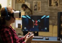 AI in WoW: Game Development and Player Experience – Boon or Bane? Woman wearing VR headset, showing AI in World of Warcraft