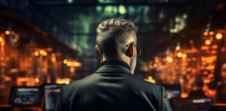 Why Your Business Needs a Virtual CTO A virtual CTO standing in front of a lighted computer graphic