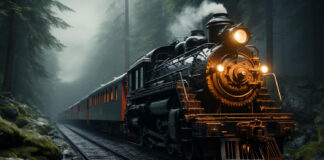 On the Move: How Local Transport Thrives Where Trains Don’t A local transport steam train engine at night pulling into the station