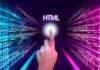 Maximize Web Development with WYSIWYG Editors: Features & Tips A graphic of a finger pointing at HTML, showing WYSIWYG editors
